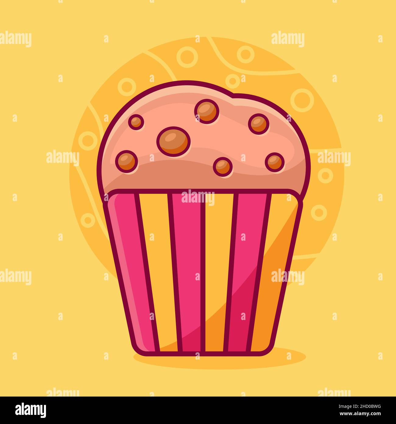 muffin cake isolated cartoon vector illustration in flat style Stock