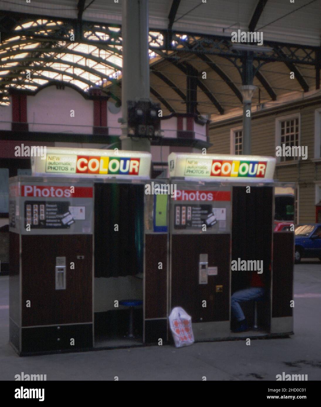 PhotoMe booths Hull Paragon Station, 1980s, UK Stock Photo Alamy