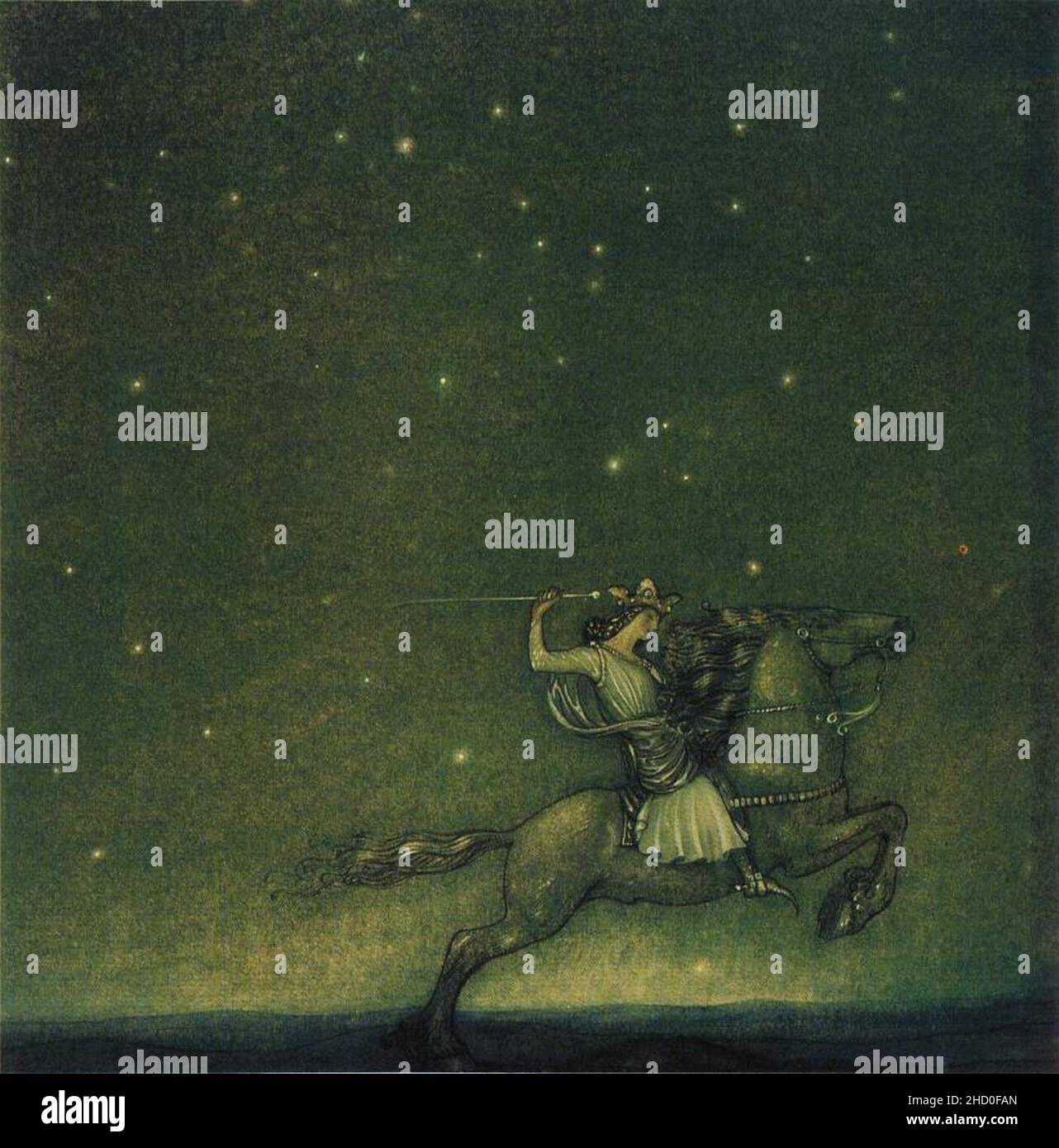 Riddaren rider by John Bauer 1914 Stock Photo - Alamy