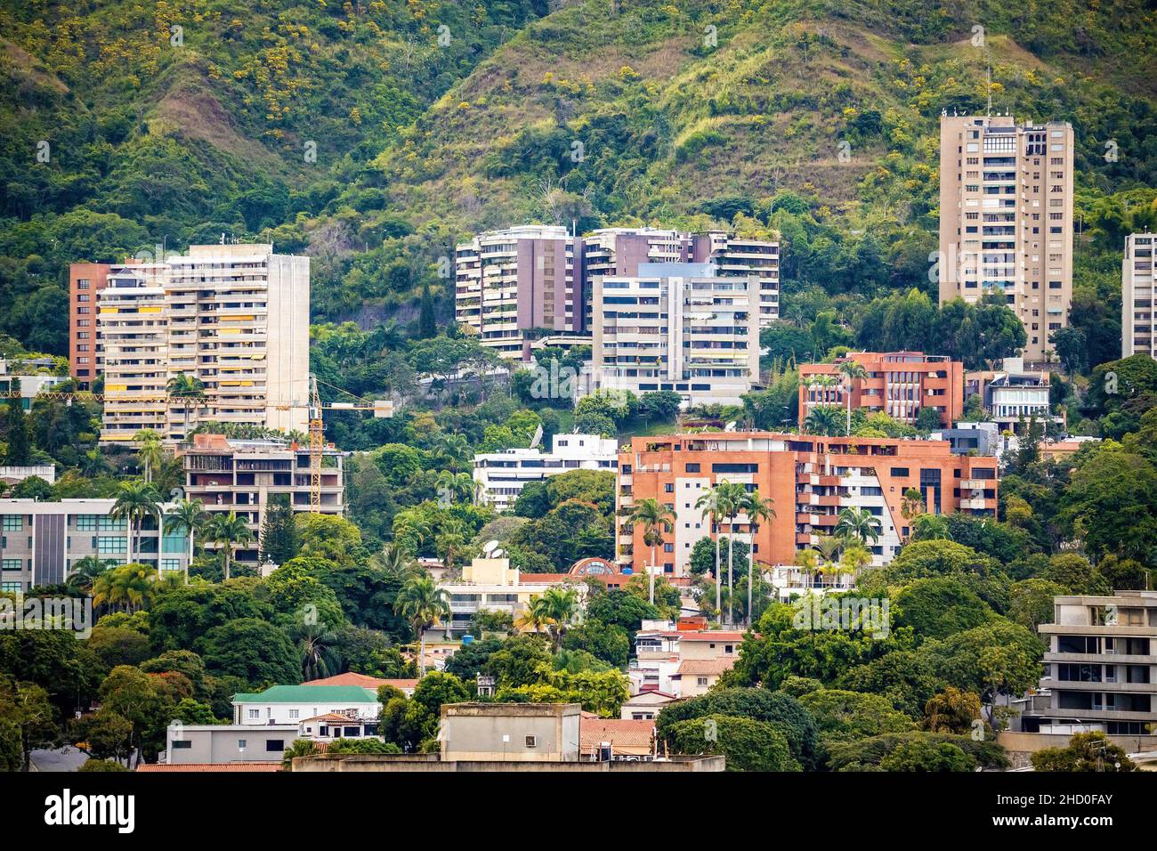 View of the Caracas city center modern buildings from above Stock Photo