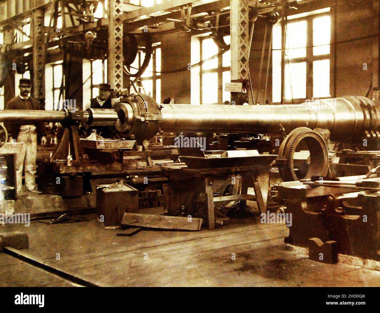 Rifling a gun, Naval Gun Factory, Washington Navy Yard, Washington D.C. (25053182894). Stock Photo