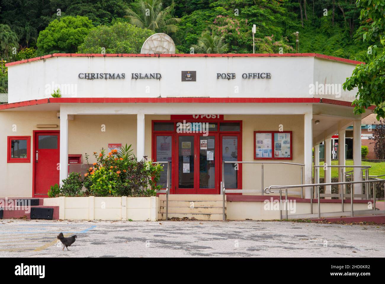 The Christmas Island post office in Flying Fish Cove on Christmas Island. Stock Photo