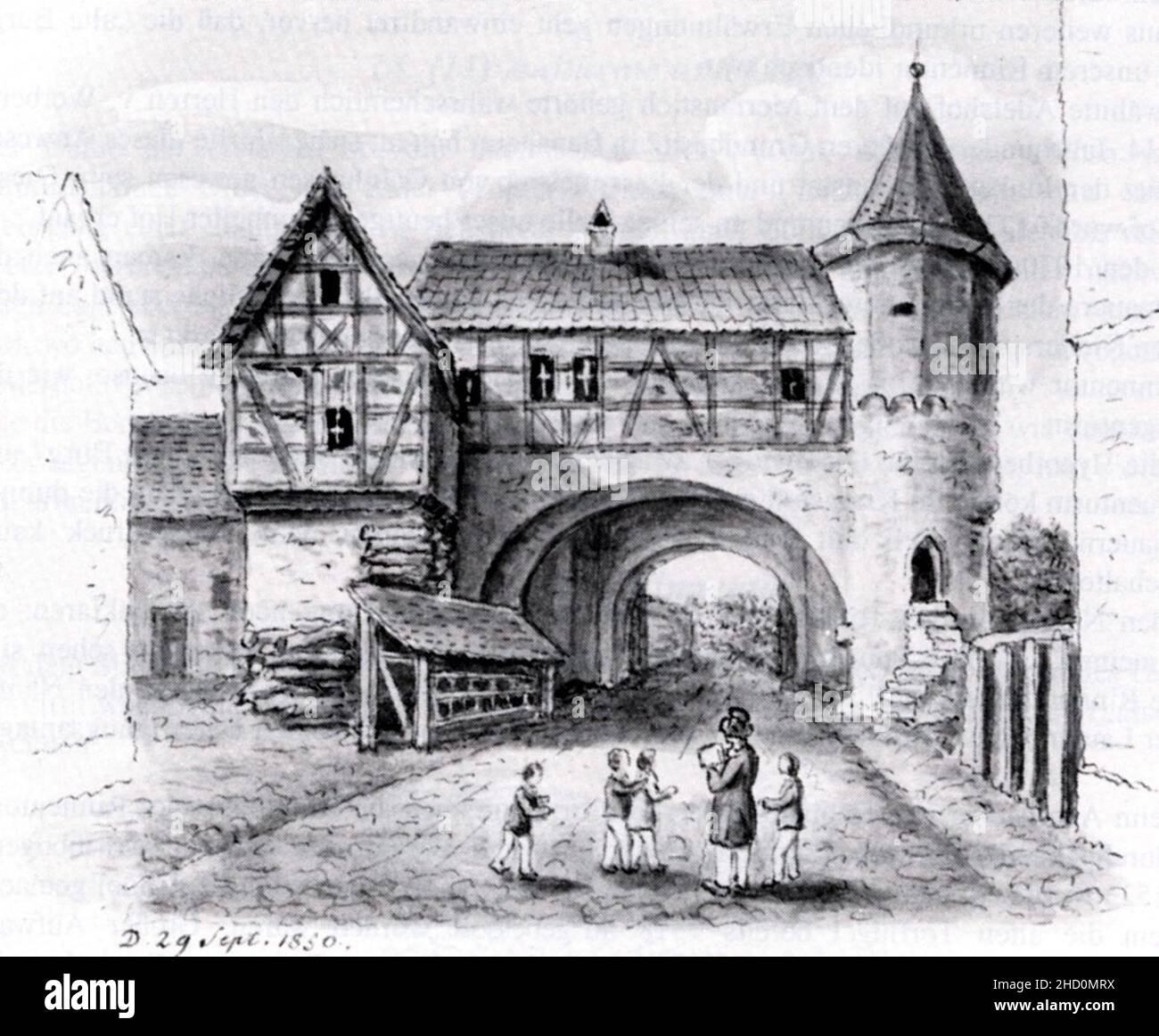 Rinnentor 1850. Stock Photo