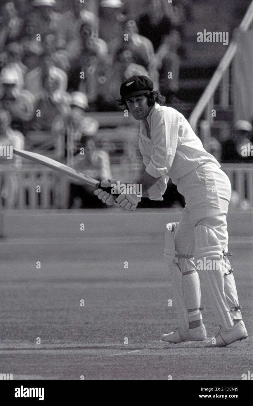 John Parker (NZ) batting, England vs New Zealand, Third Test, Lord's Cricket Ground, London, England 24 - 28 August 1978 Stock Photo