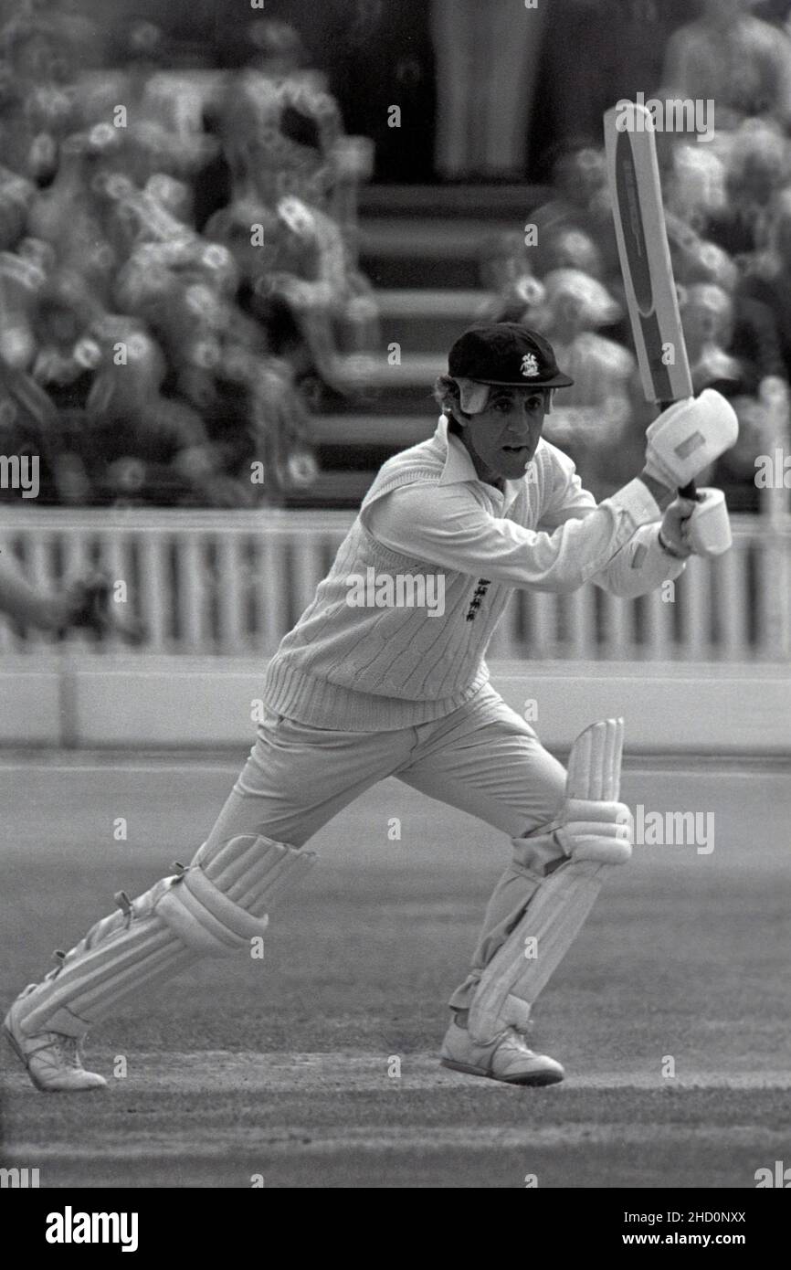 Mike Brearley (Captain) batting for England, England vs New Zealand