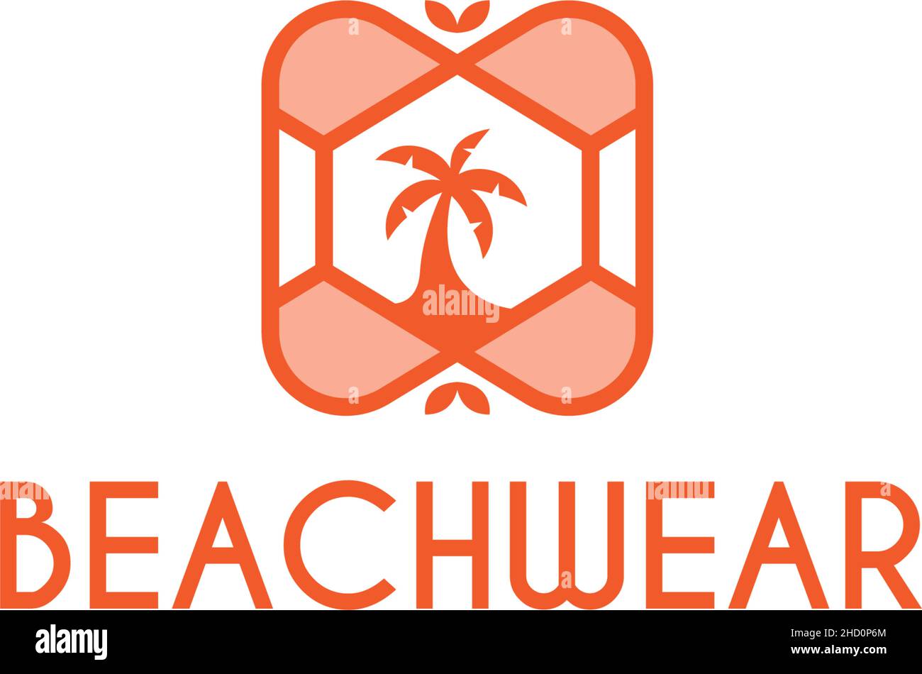 Modern Abstract BEACH WEAR Tree Palm logo design Stock Vector Image