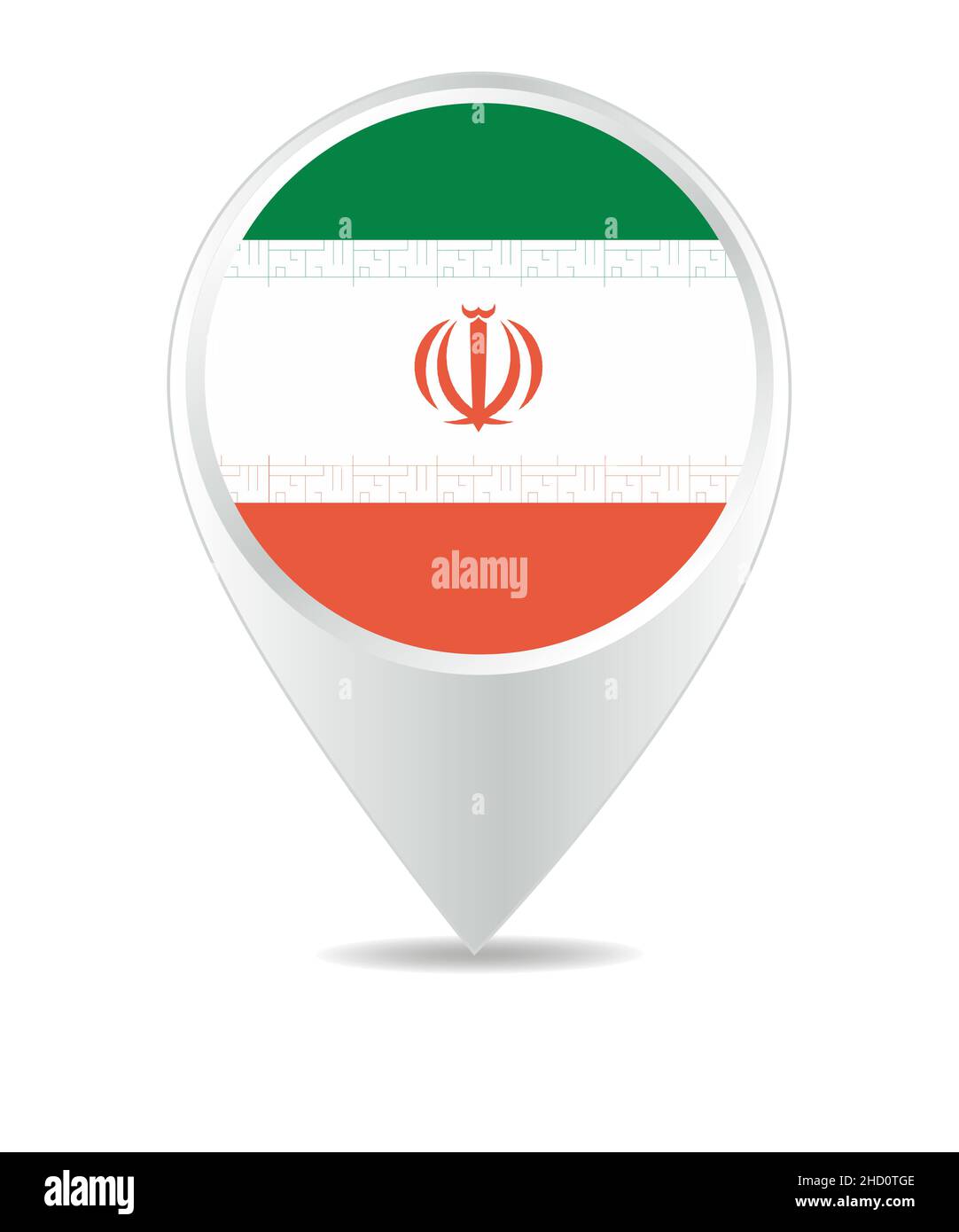 Location Icon for Iran Flag, Vector Stock Photo