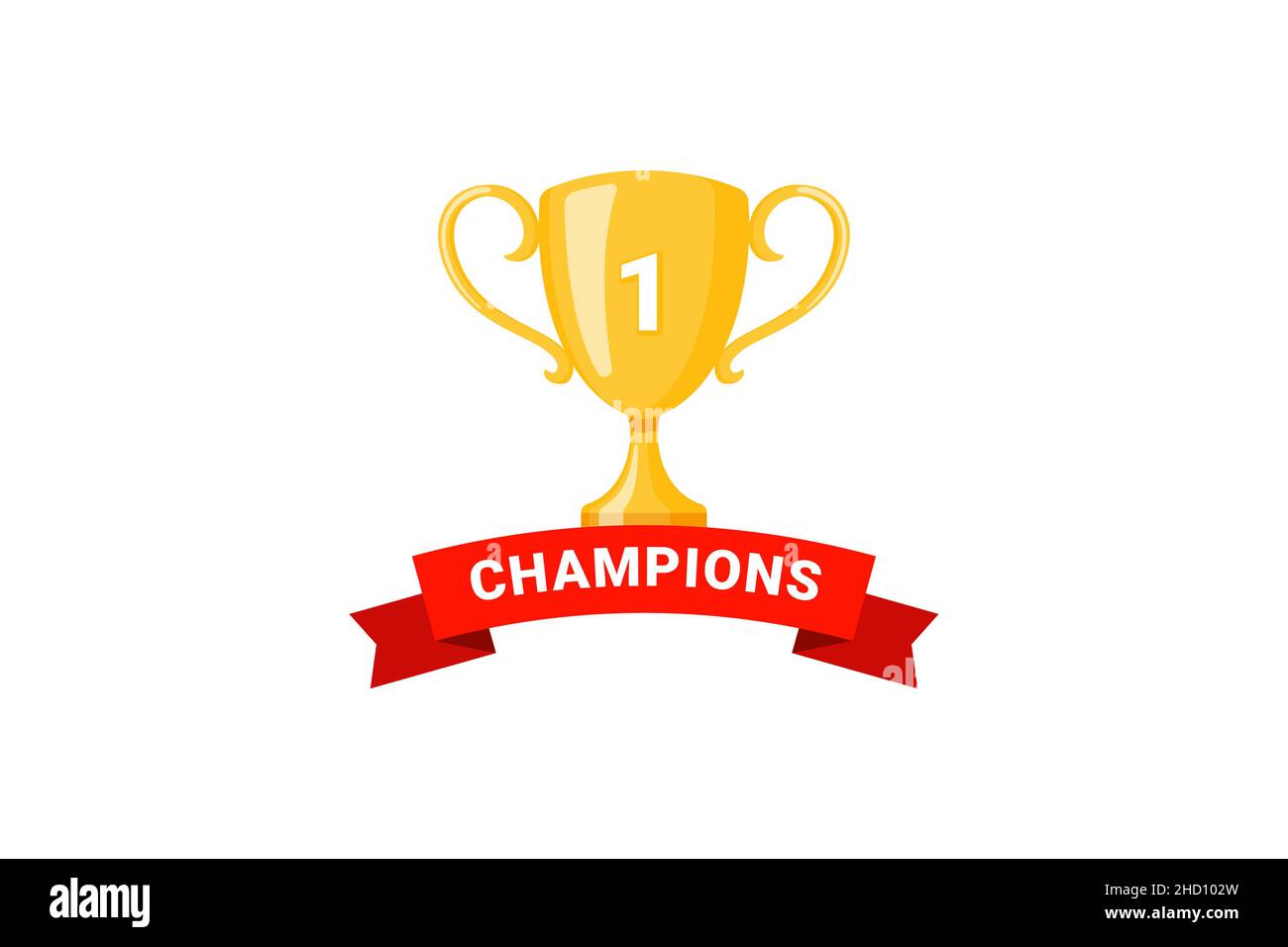 Best champions cup trophy vector design. Champion cup winner trophy award  with ribbon design Stock Photo - Alamy