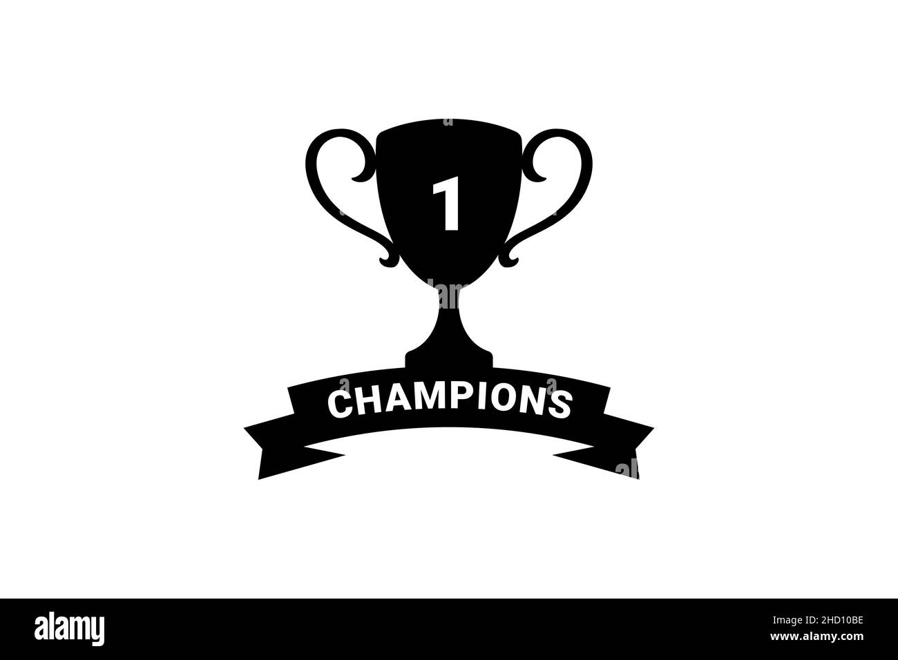 Best champions cup trophy vector design. Champion cup winner trophy award with ribbon design