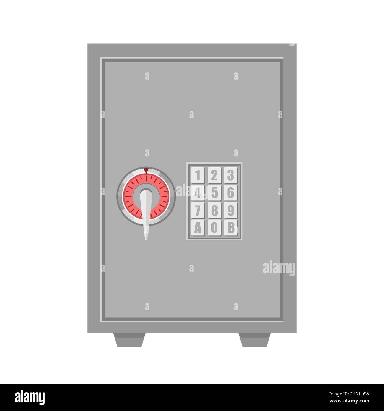 metal security box safe deposit box cartoon vector illustration
