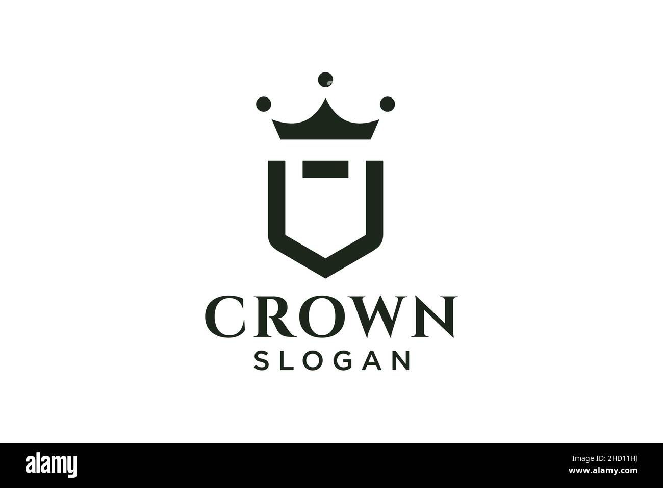 vintage crown logo and letter U symbol. Modern luxury brand element sign. Vector. Stock Vector