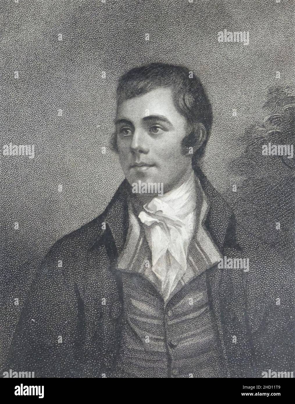 Robert Burns's portrait after Nasmyth by W.T.Fry. Stock Photo
