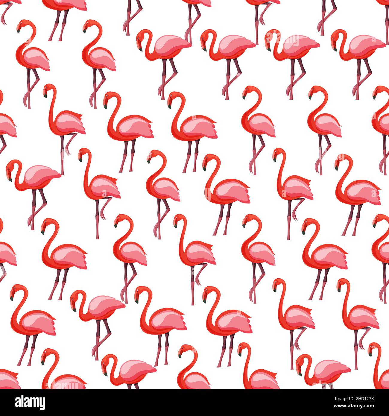 Pink flamingo seamless pattern on white background Stock Vector Image ...