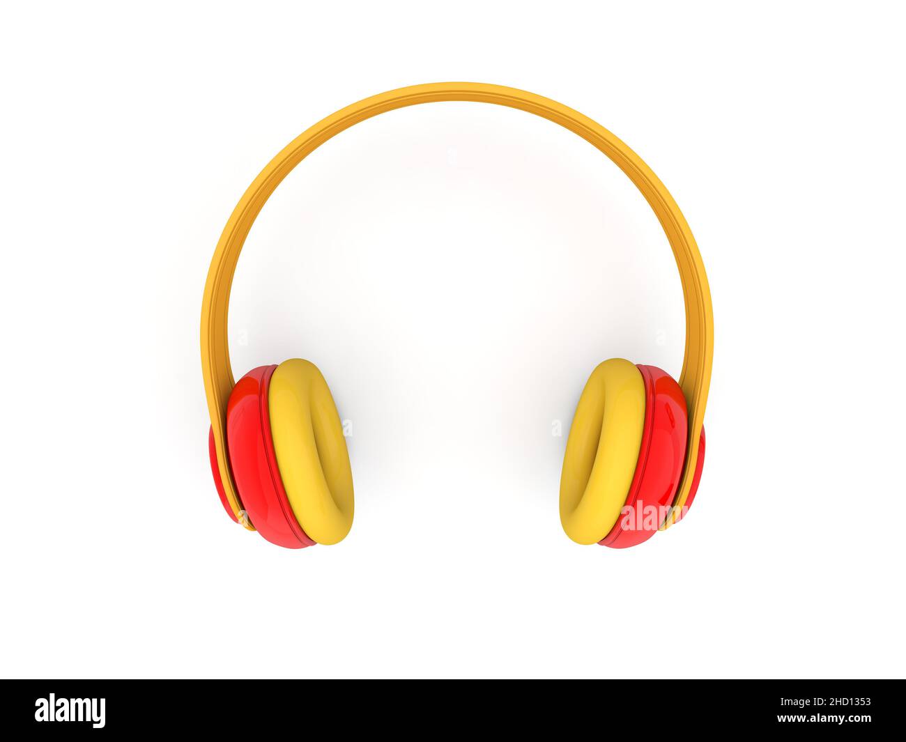 Wireless headphones on a white background. 3d render illustration. Stock Photo