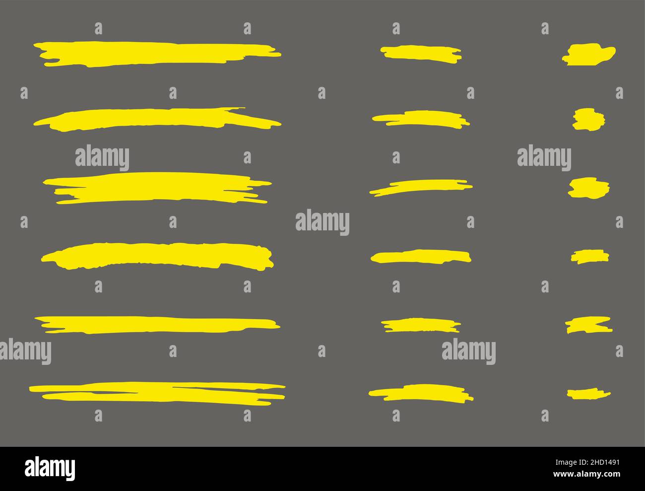 Yellow marker strokes to highlight and underline. Vector drawing stroke