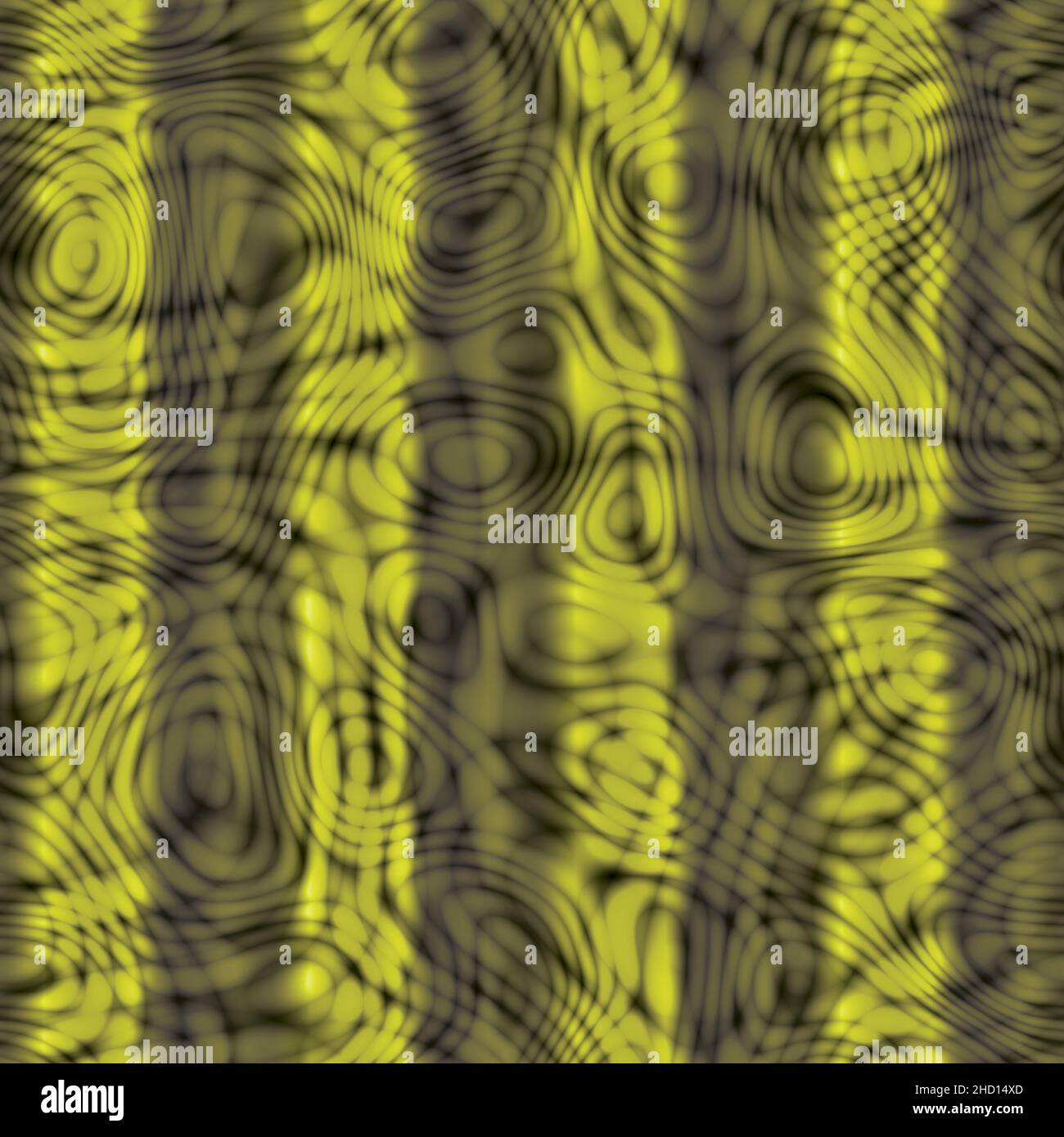 Retro Psychedelic Hypnotic Trippy Acid Swirls Seamless Texture Pattern Yellow Stripes Stock Photo