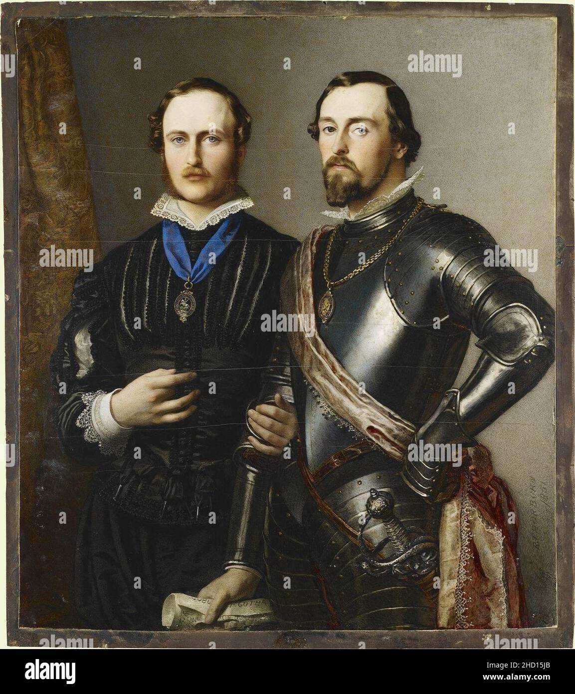 Robert Thorburn (1818-85) - Prince Albert (1819-1861) and Ernest II, Duke of Saxe-Coburg-Gotha (1818-1893) Stock Photo