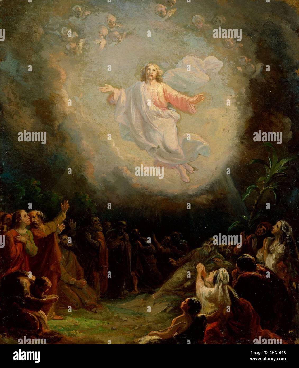 Robert Wilhelm Ekman - Kristuksen taivaaseenastuminen, luonnos Lemlannin alttaritauluun Stock Photo