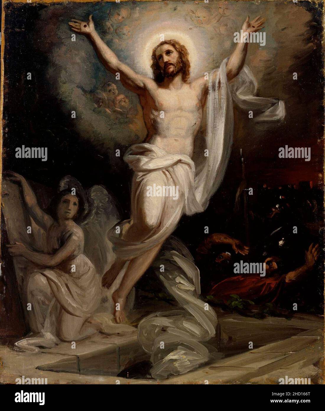 Robert Wilhelm Ekman - Kristuksen ylösnousemus, nykyisen Keski-Porin kirkon alttaritaulun luonnos Stock Photo