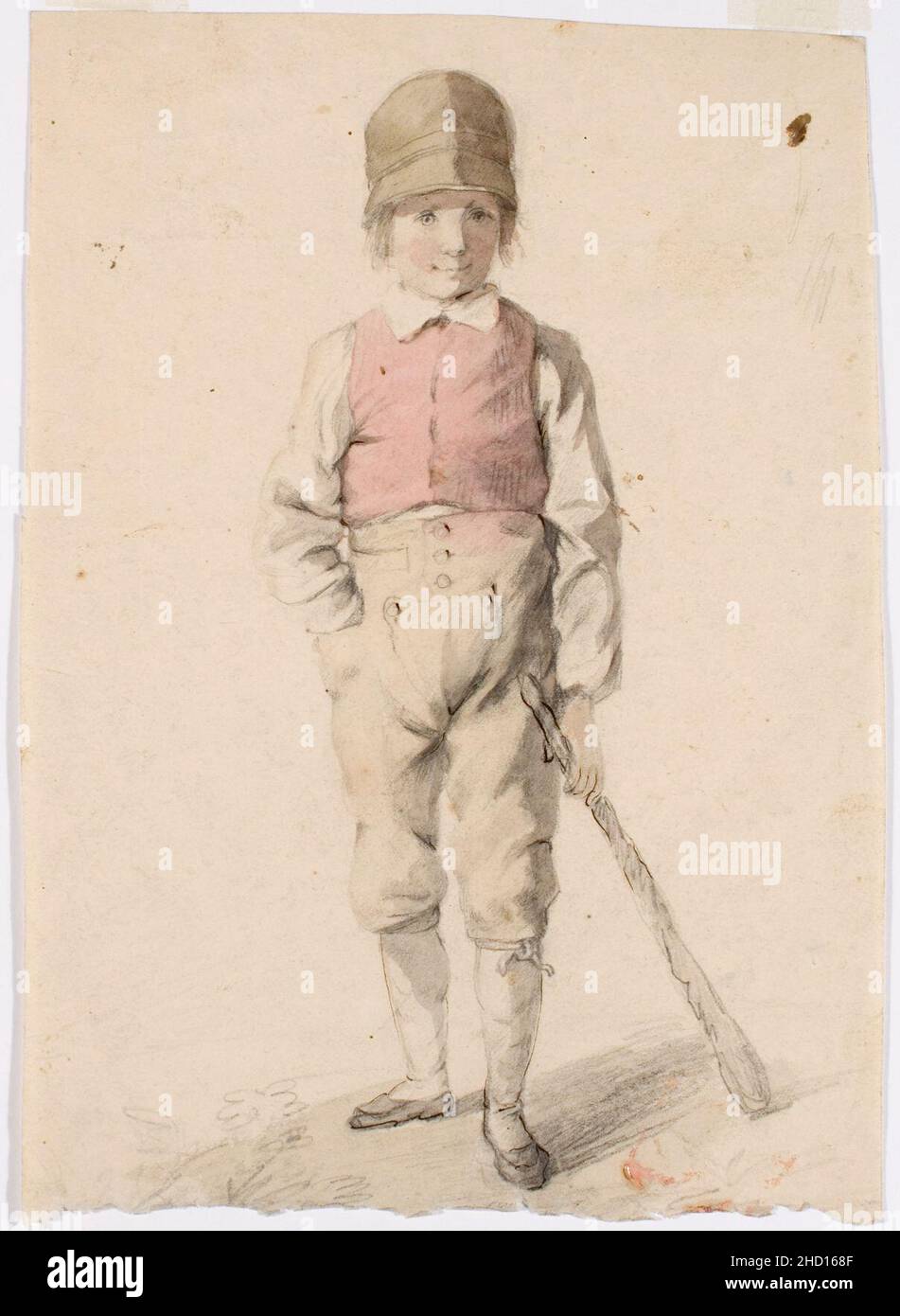 Robert Wilhelm Ekman - Seisova poika karttu vasemmassa kädessä Stock Photo