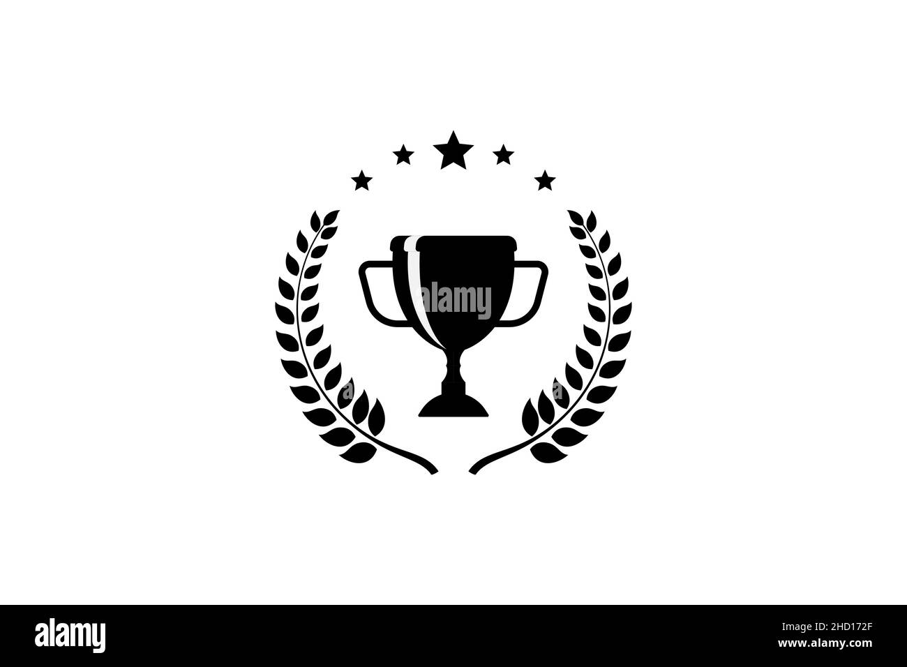 Best champions cup trophy vector design. Champion cup winner trophy award with laurel wreath Stock Photo