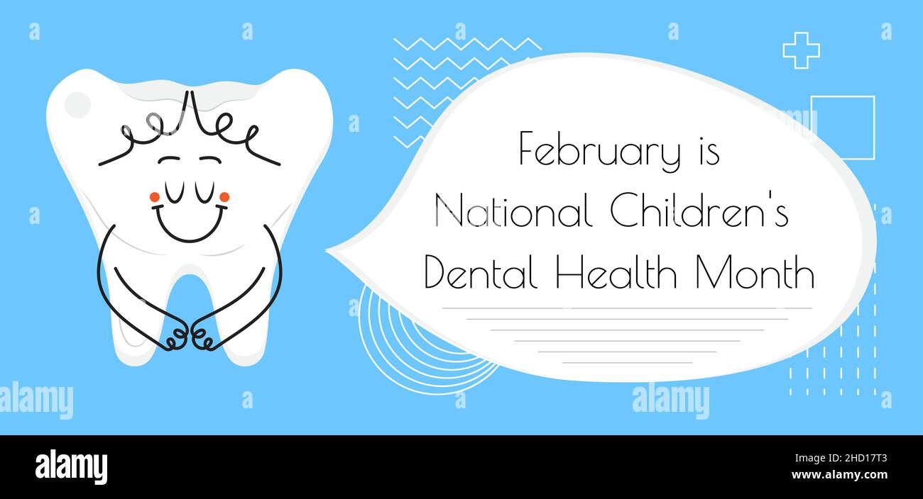 Children's Dental Health Awareness Month in February concept vector