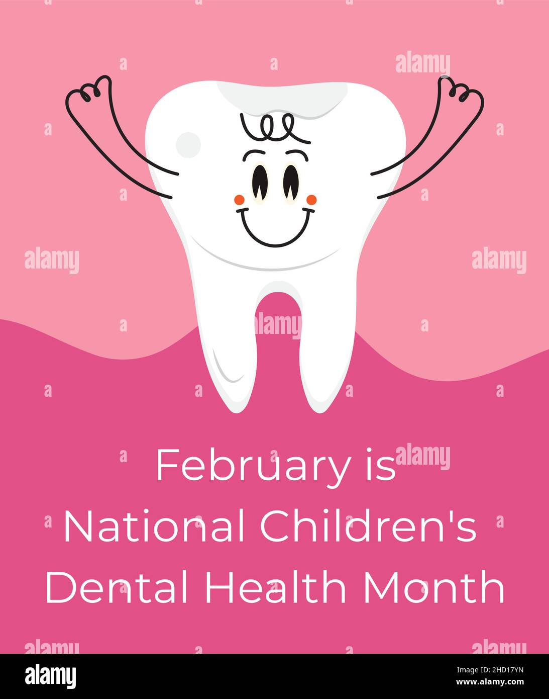 Children's Dental Health Awareness Month in February concept vector
