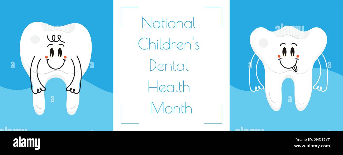 Children's Dental Health Awareness Month in February concept vector