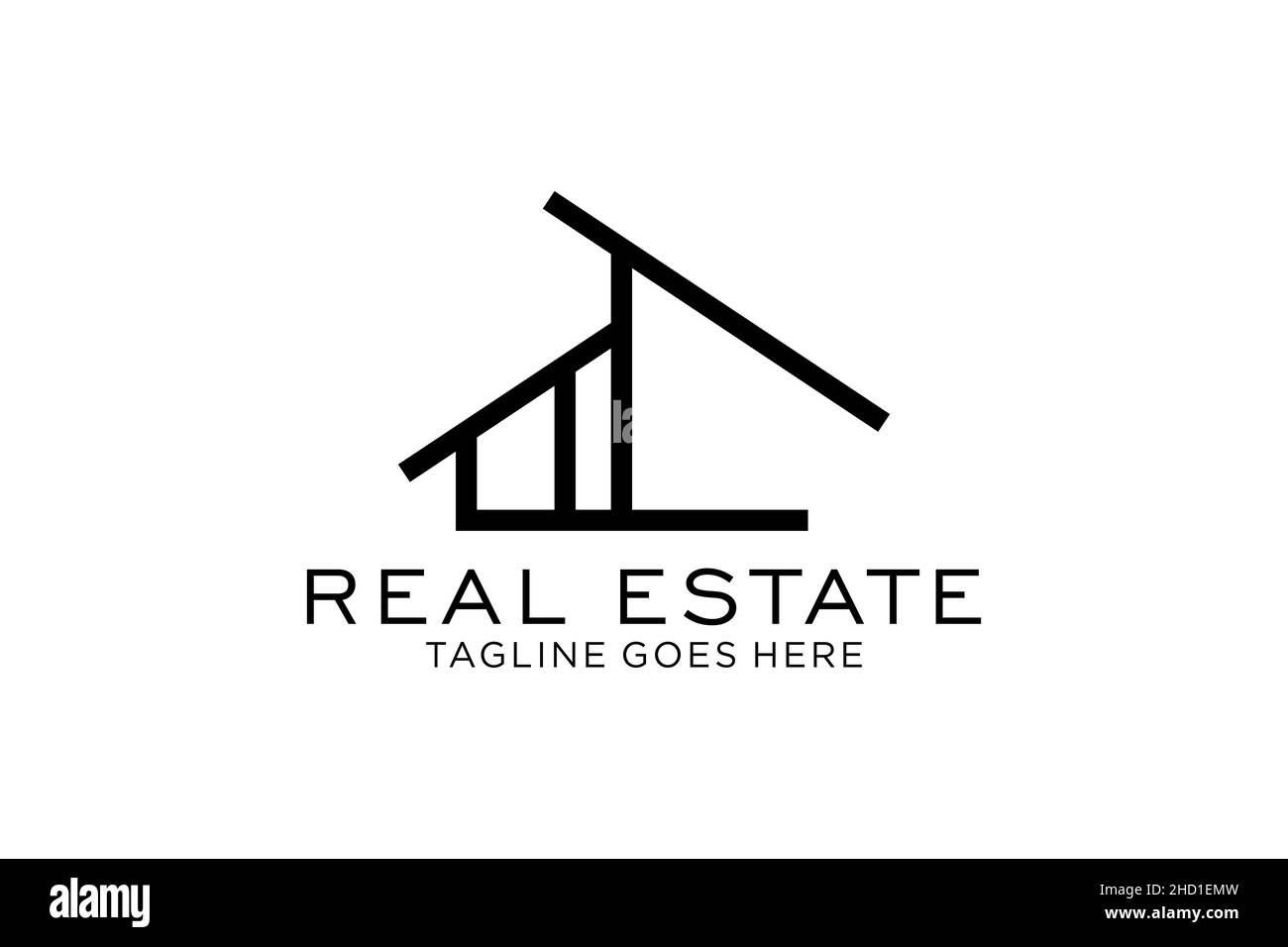 Letter L Simple modern building architecture logo design with line art ...