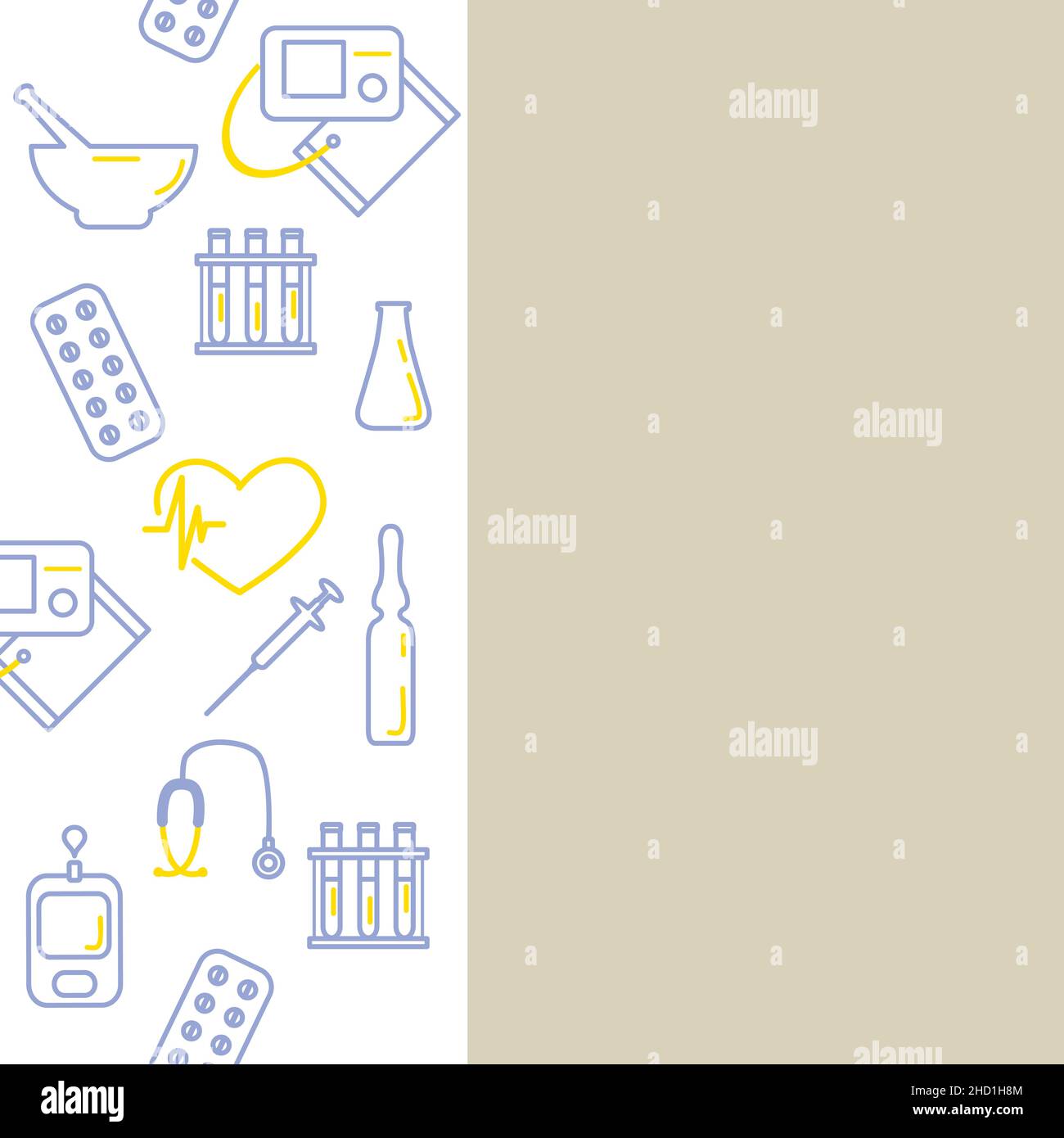 Medical Vector illustration with vertical border of medicine icon ...