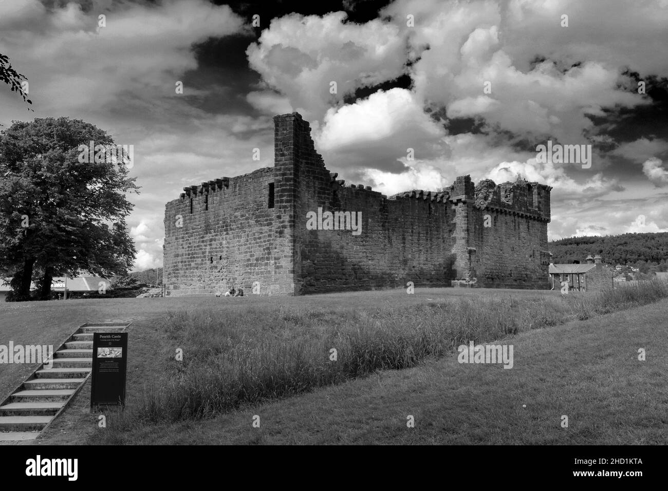 View of Penrith Castle, Penrith town, Cumbria, England, UK Stock Photo