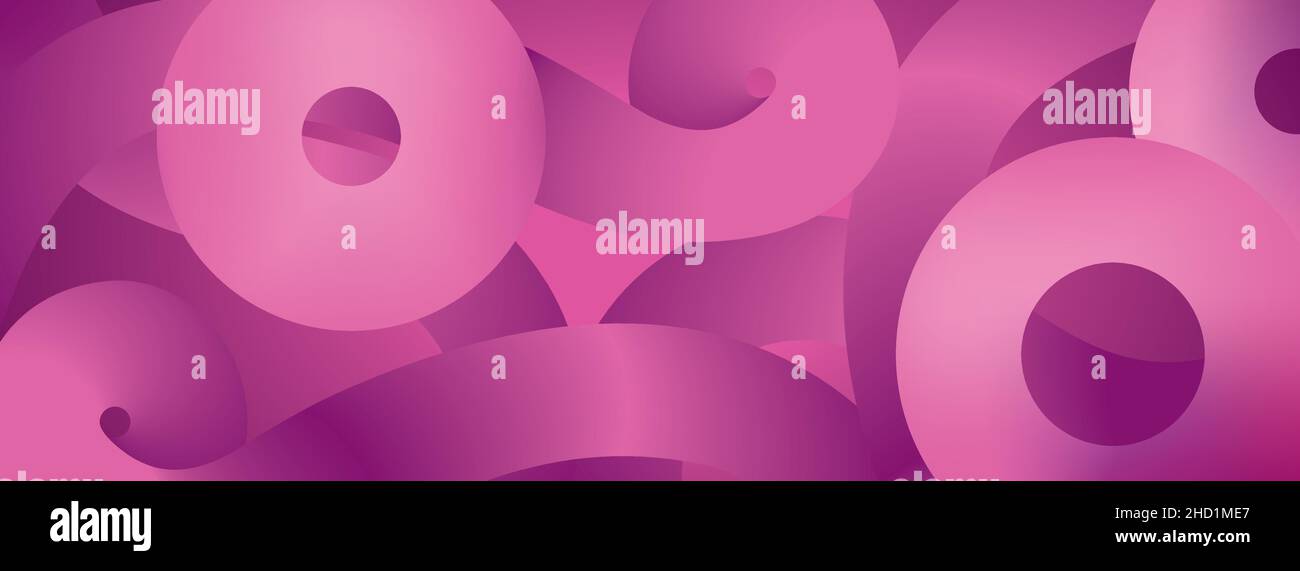 Abstract panoramic banner background in pink. Vector illustration. EPS10. Stock Vector