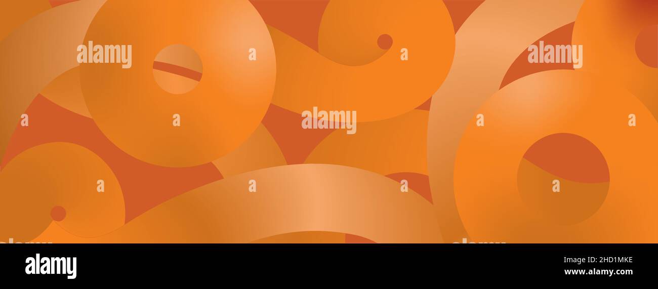 Abstract panoramic banner background in orange. Vector illustration. EPS10. Stock Vector