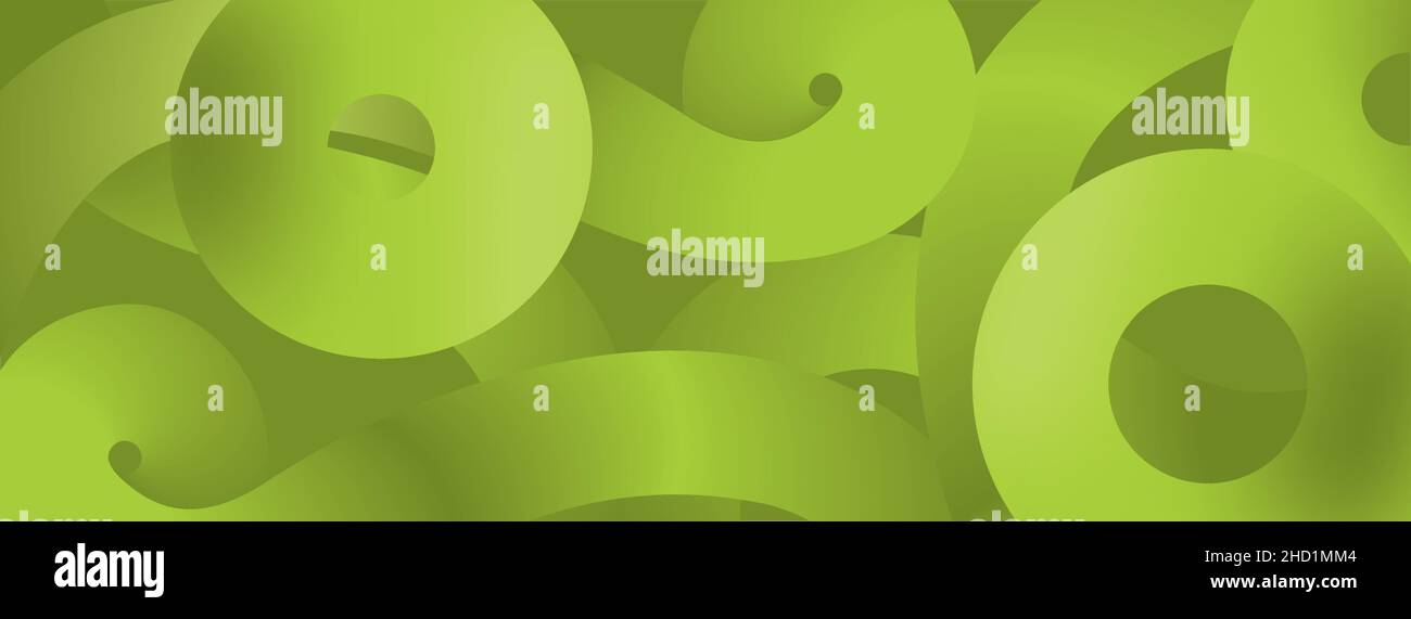 Abstract panoramic banner background in green. Vector illustration. EPS10. Stock Vector