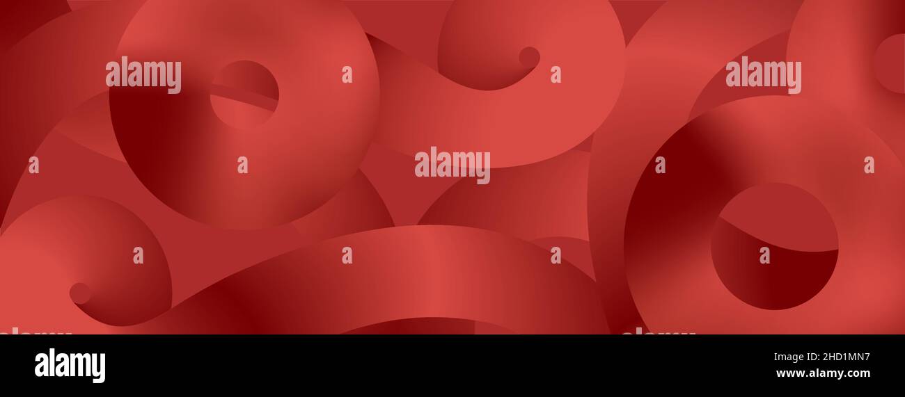 Abstract panoramic banner background in red. Vector illustration. EPS10. Stock Vector