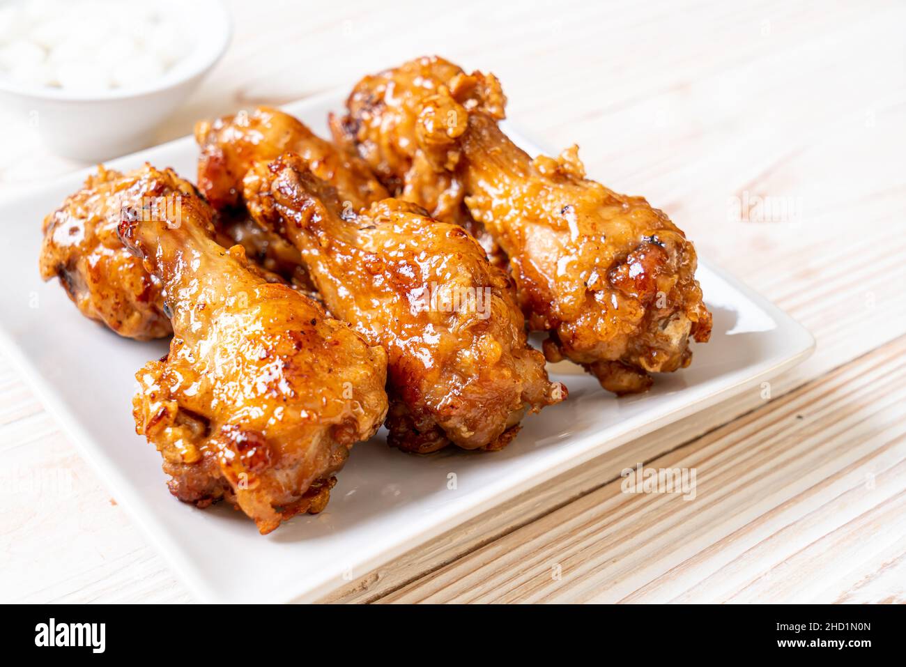 fried chicken with sauce in Korean style Stock Photo - Alamy
