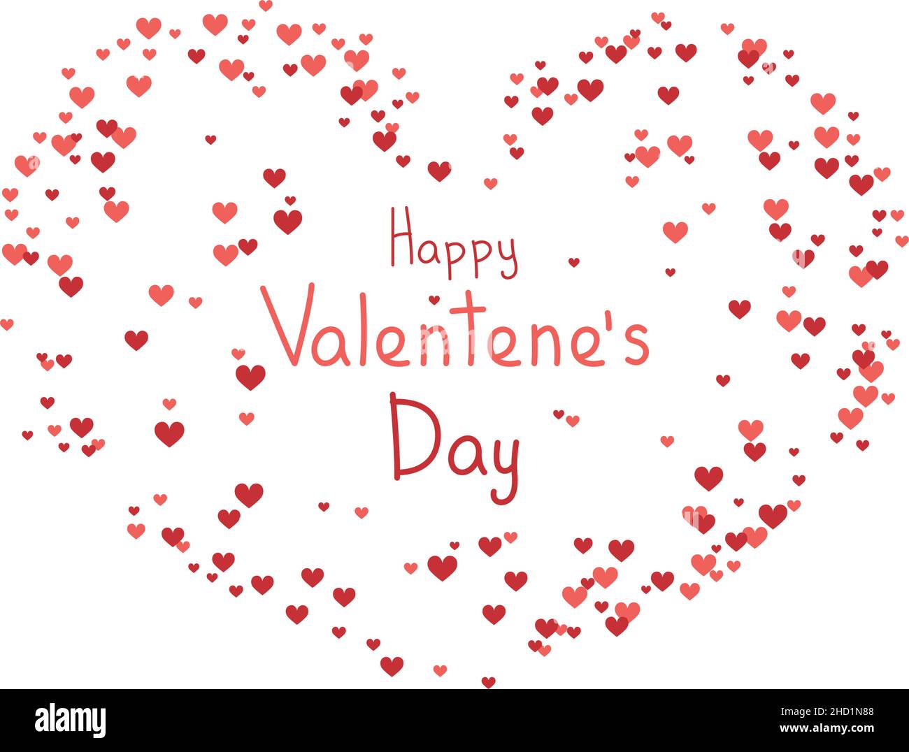 Happy Valentines Day background, red heart shaped confetti - Vector ...