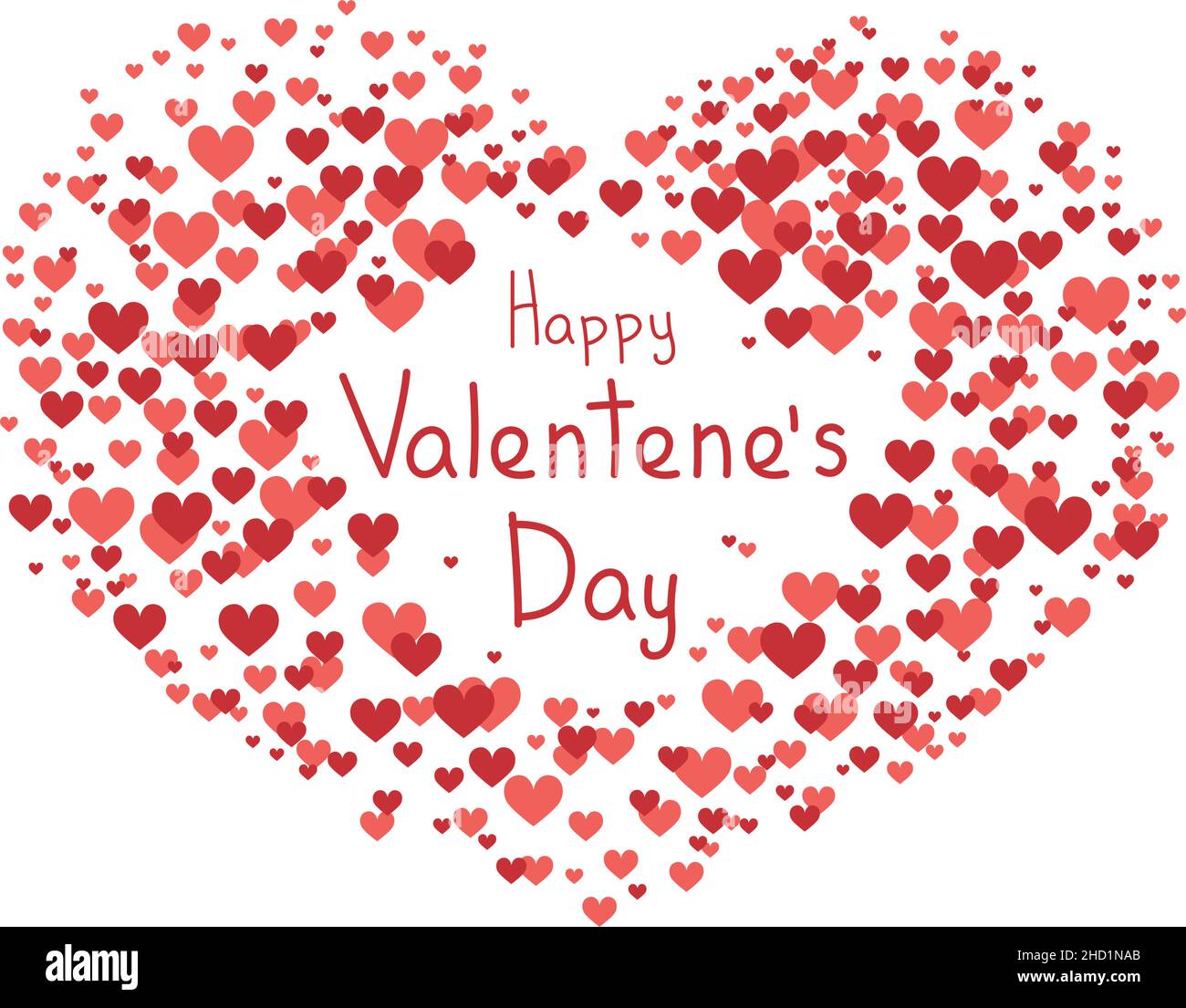 Happy Valentines Day background, red heart shaped confetti - Vector ...