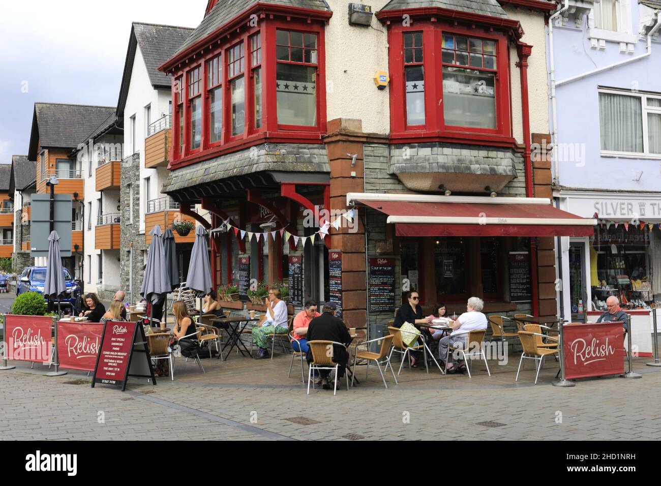 View of the Relish Cafe, Keswick town centre, Lake District National