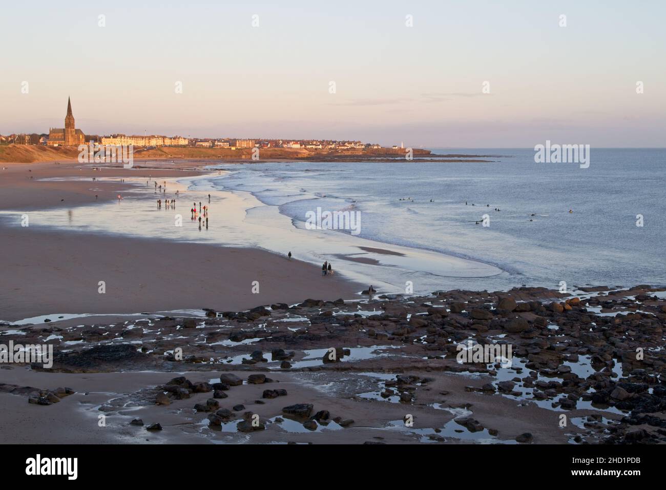 Looking north from Sharpness Point, Tynemouth, towards Longsands Beach