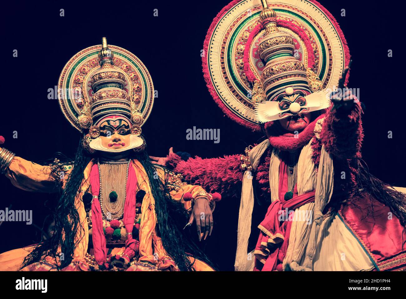 Kathakali artists performance Stock Photo