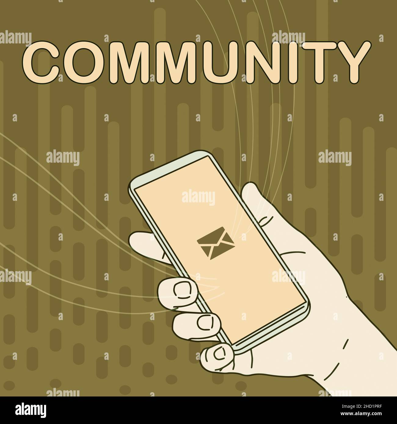 Hand writing sign Community. Concept meaning specific population with a ...