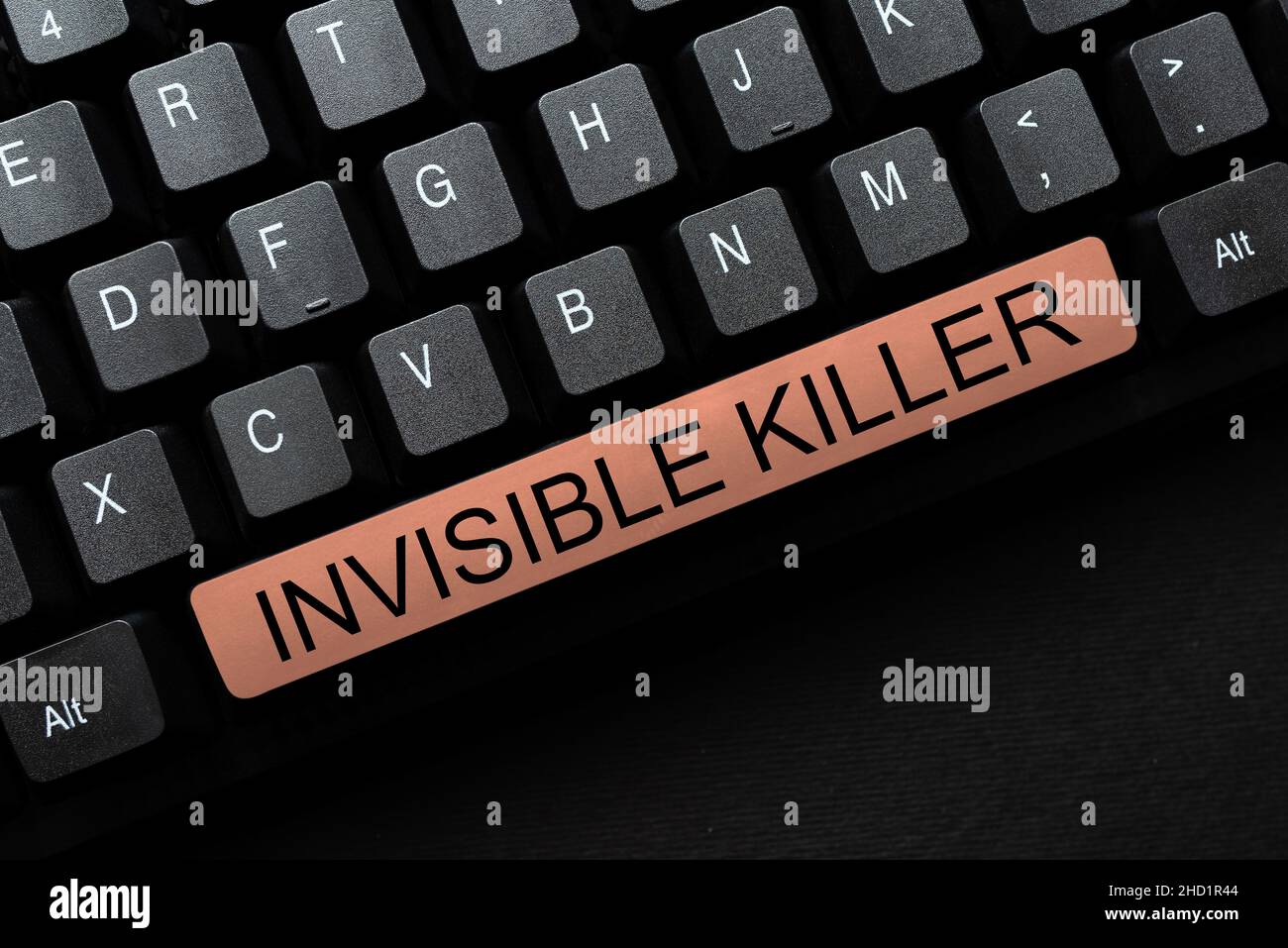 Hand writing sign Invisible Killer. Business overview presence into the ...