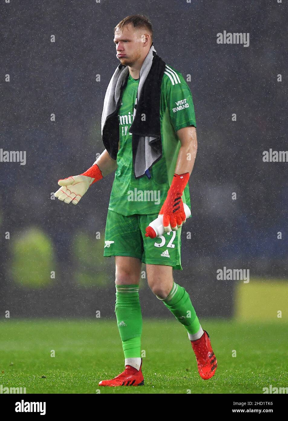 Aaron Ramsdale of Arsenal - Brighton & Hove Albion v Arsenal, Premier League, Amex Stadium, Brighton, UK - 2nd October 2021  Editorial Use Only - DataCo restrictions apply Stock Photo