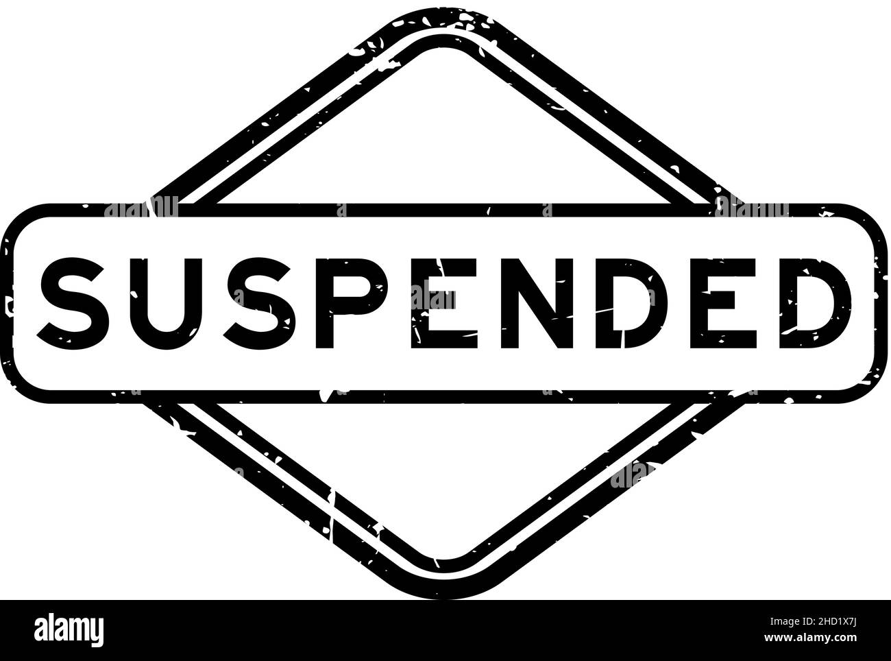 Grunge black suspended word rubber seal stamp on white background Stock ...