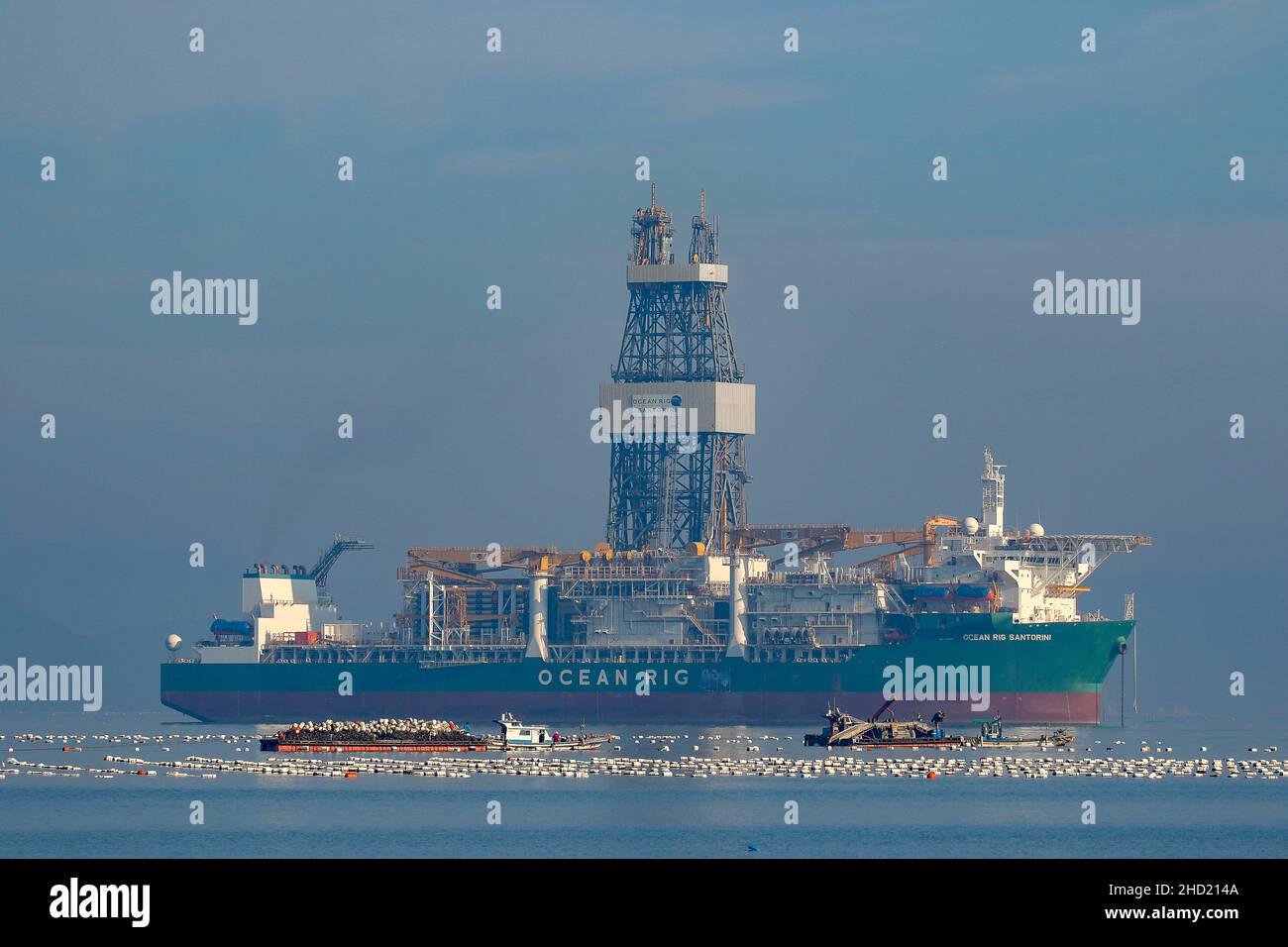 June 24, 2020-Geoje, South Korea-A View of shipbuilding yard scene at samsung heavy industry and DSME in Geoje, South Korea. Stock Photo