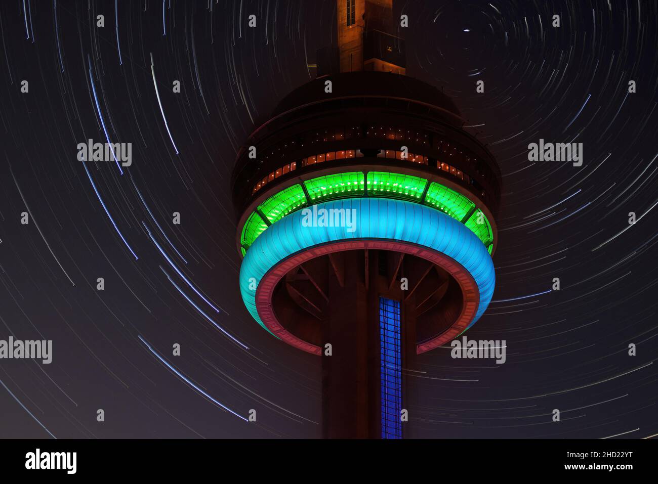 CN Tower at night, digital enhancement, Toronto, Canada Stock Photo