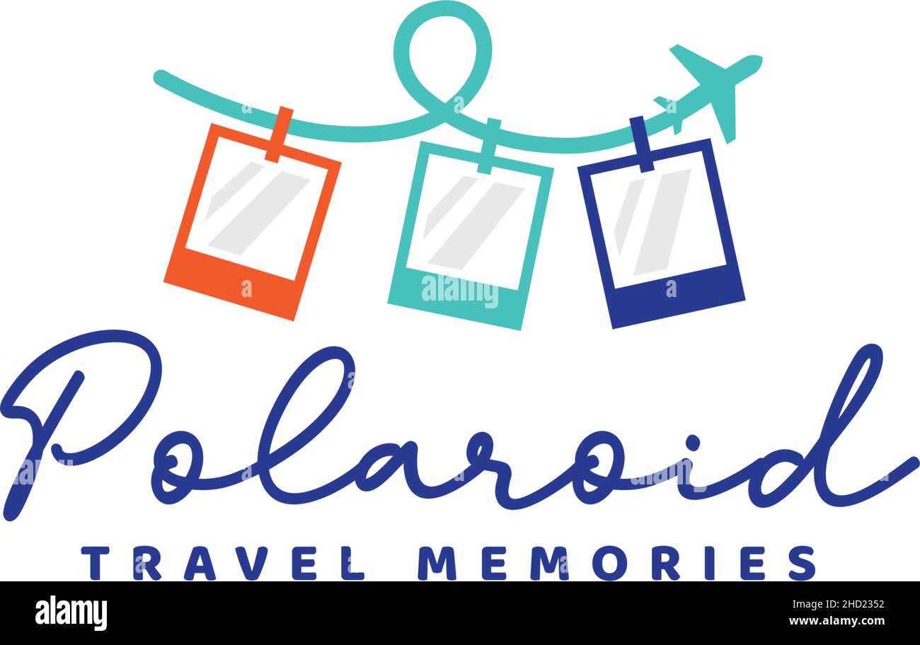 Modern flat letter POLARDID travel logo design Stock Vector