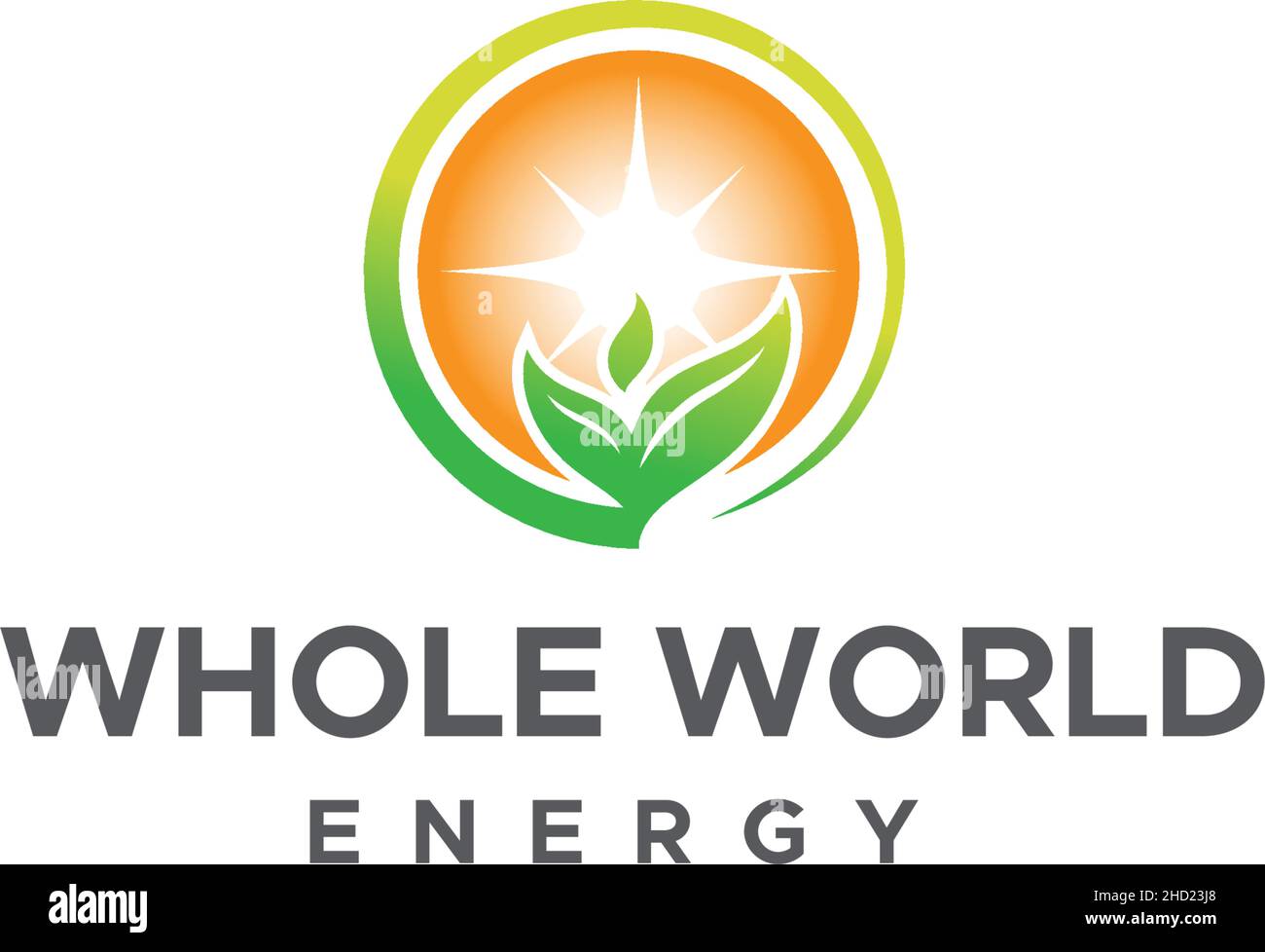 Modern colorful WHOLE WORLD ENERGY logo design Stock Vector