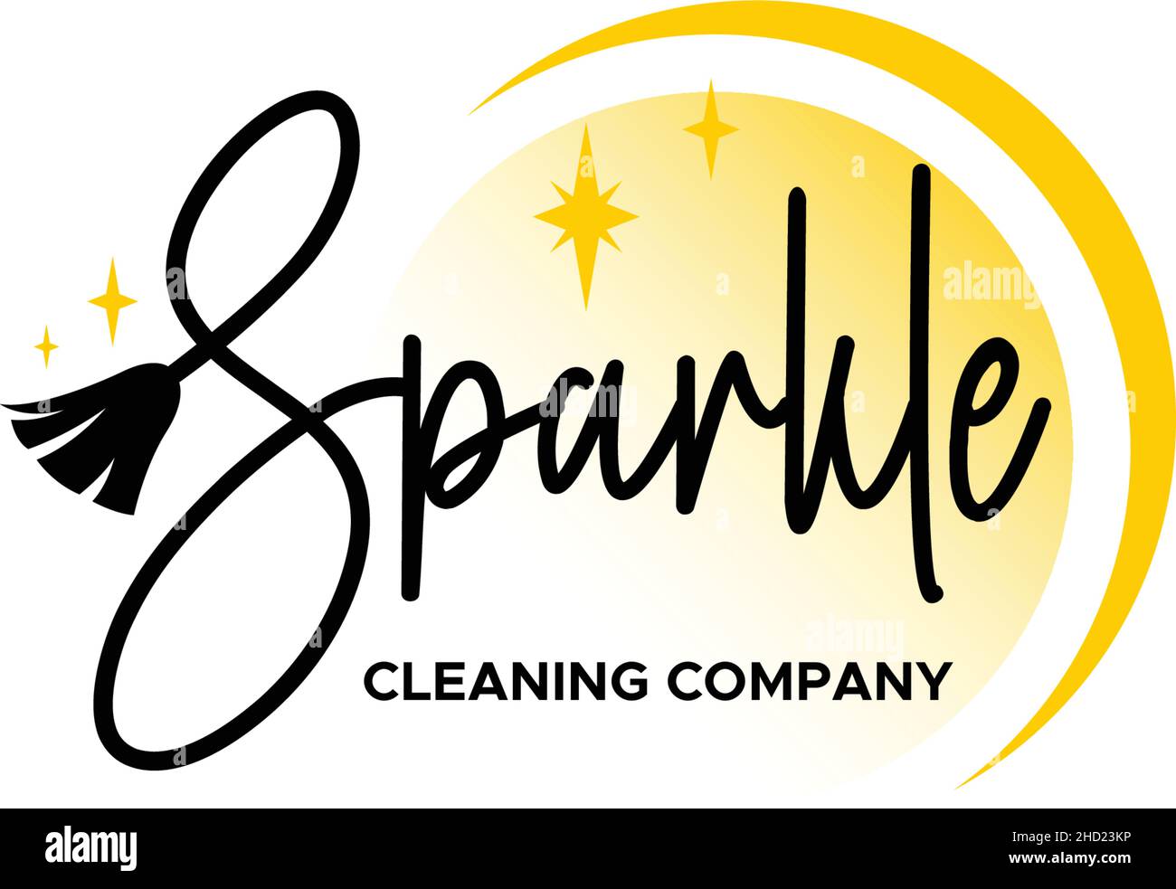 Flat colorful SPARKLE CLEANING COMPANY logo design Stock Vector